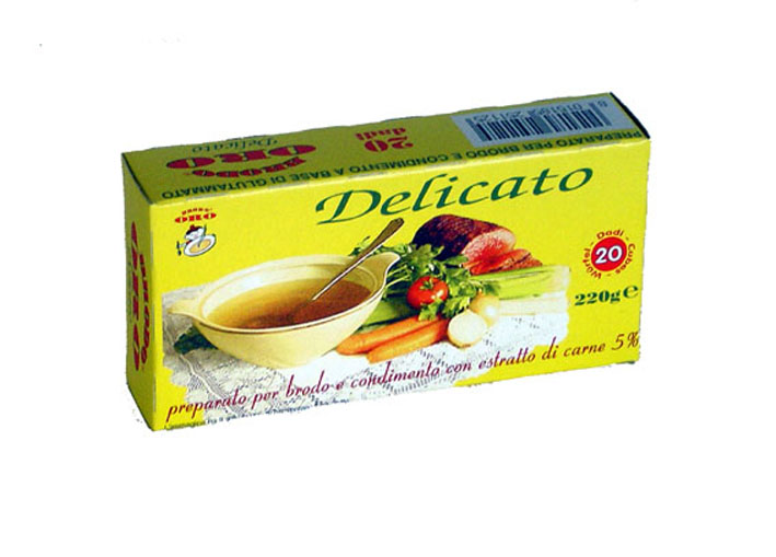bouillon cubes for soup and seasoning, brodo oro delicato